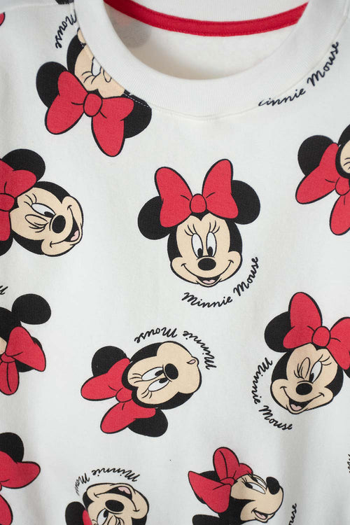 Card slide image -  CONJUNTO DE MINNIE MOUSE CON CORDÓN MARFIL PARA NIÑA 2T A 5T