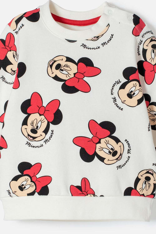 Card slide image -  CONJUNTO MINNIE MOUSE CON PANTALÓN LARGO MARFIL PARA BEBÉ NIÑA