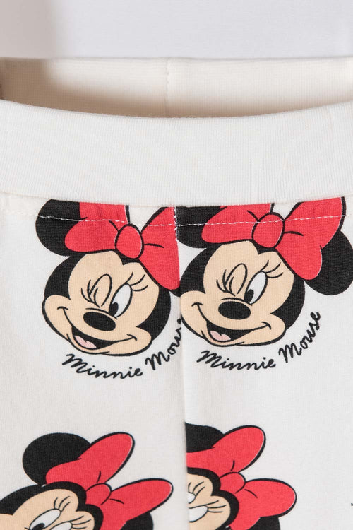 Card slide image -  CONJUNTO MINNIE MOUSE CON PANTALÓN LARGO MARFIL PARA BEBÉ NIÑA