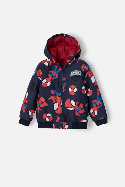  CHAQUETA DE SPIDEY AND HIS AMAZING FRIENDS ROJA Y AZUL DE DISEÑO ABIERTO PARA NIÑO 2T A 5T