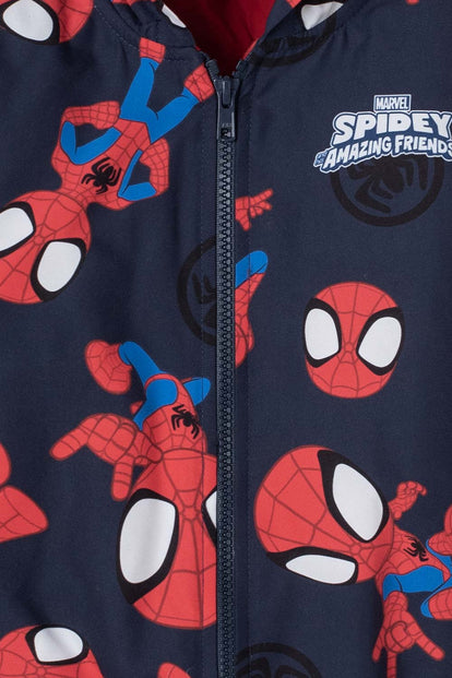  CHAQUETA DE SPIDEY AND HIS AMAZING FRIENDS ROJA Y AZUL DE DISEÑO ABIERTO PARA NIÑO 2T A 5T