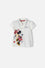 CAMISETA TIPO POLO DE MINNIE MOUSE MARFIL PARA NIÑA 2T A 5T