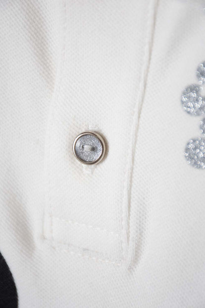 CAMISETA TIPO POLO DE MINNIE MOUSE MARFIL PARA NIÑA 2T A 5T