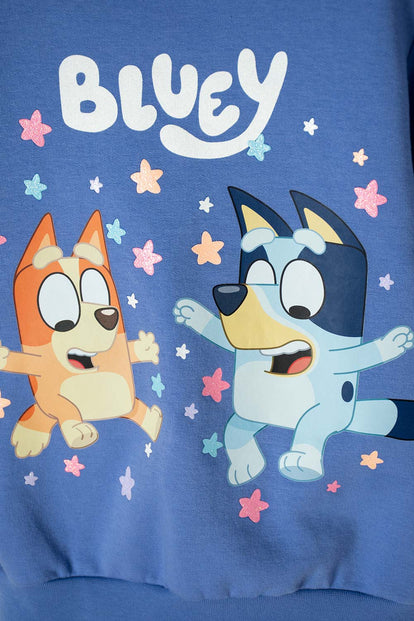 BUZO DE BLUEY AZUL DE DISEÑO CERRADO PARA NIÑA 2T A 6T