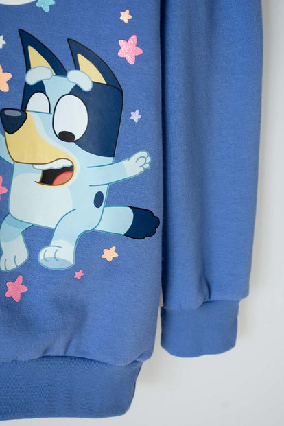 BUZO DE BLUEY AZUL DE DISEÑO CERRADO PARA NIÑA 2T A 6T