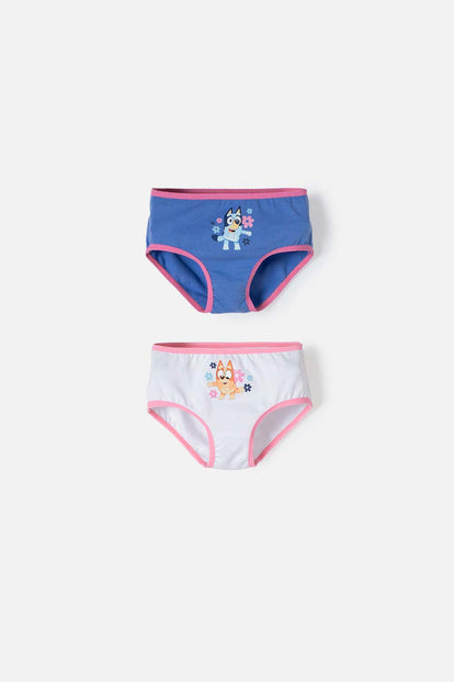PACK X2 PANTIES DE BLUEY BLANCO Y AZUL NIÑA 2T A 6T