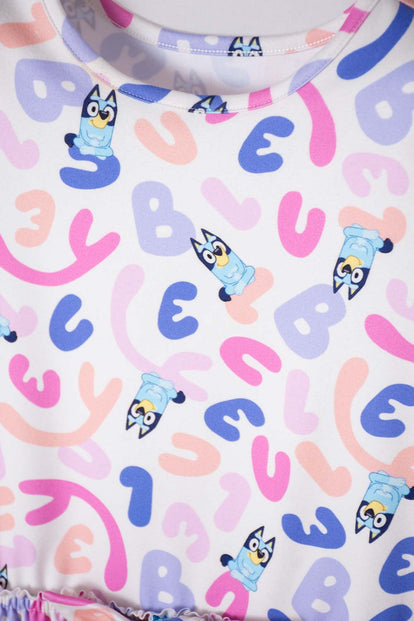 VESTIDO DE BLUEY MULTICOLOR MANGA CORTA PARA NIÑA 2T A 6T