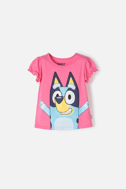 Card slide image -  CAMISETA DE BLUEY ROSADA MANGA CORTA PARA NIÑA 2T A 6T