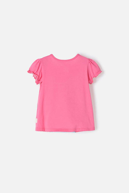  CAMISETA DE BLUEY ROSADA MANGA CORTA PARA NIÑA 2T A 6T