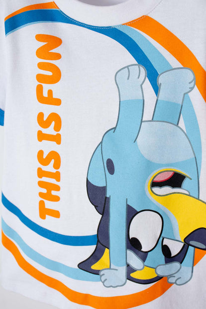 CONJUNTO DE BLUEY AZUL Y BLANCO DE PANTALÓN LARGO PARA NIÑO 2T A 6T