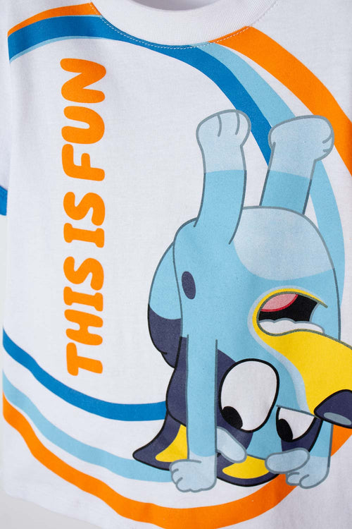 CONJUNTO DE BLUEY AZUL Y BLANCO DE PANTALÓN LARGO PARA NIÑO 2T A 6T