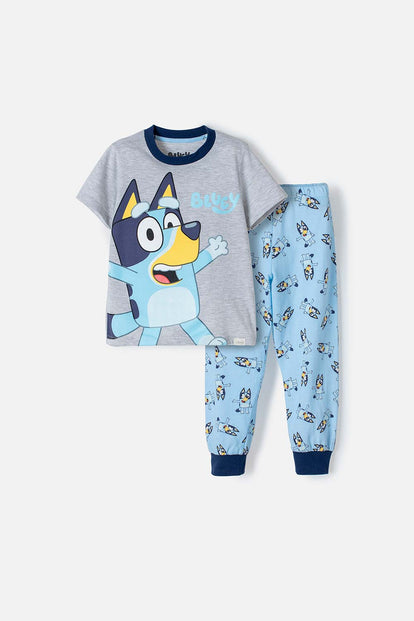  PIJAMA DE BLUEY AZUL Y GRIS MAGA CORTA PARA NIÑO 2T A 6T