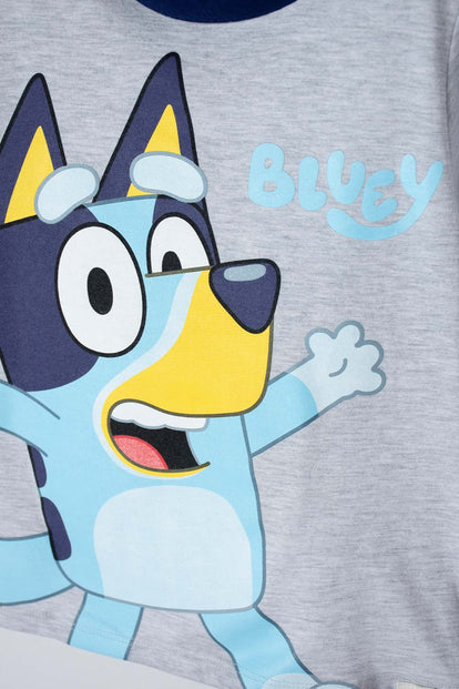  PIJAMA DE BLUEY AZUL Y GRIS MAGA CORTA PARA NIÑO 2T A 6T