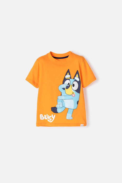Card slide image -  CAMISETA DE BLUEY NARANJA MANGA CORTA PARA NIÑO 2T A 6T