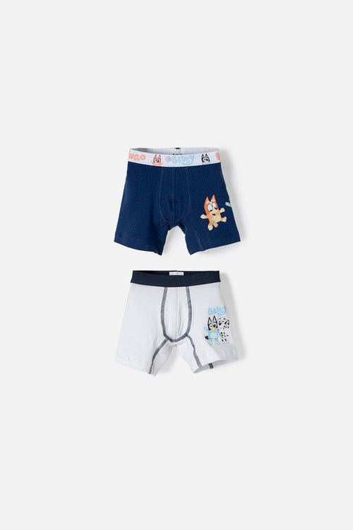 Card slide image -  PACK X2 BOXER DE BLUEY AZUL Y BLANCO PARA NIÑO 2T A 6T