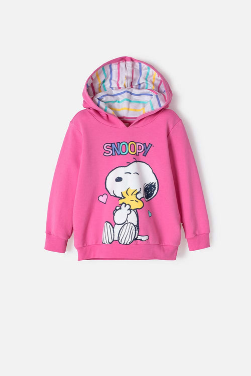 Card slide image -  BUZO DE SNOOPY CON CAPUCHA ROSADO PARA NIÑA 2T A 5T