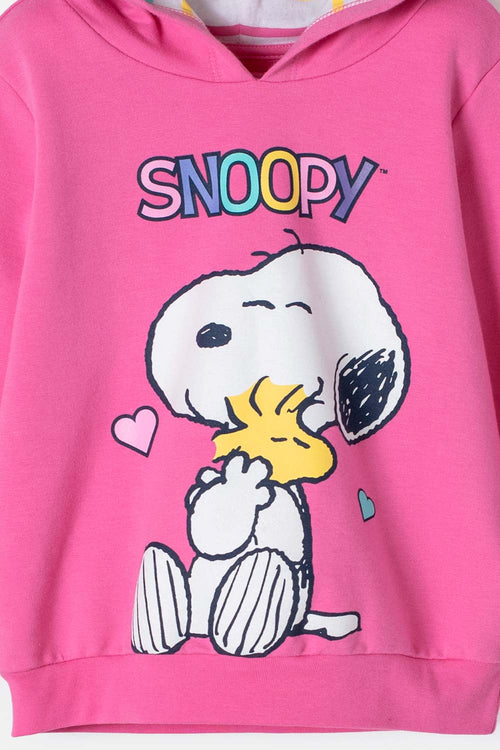 Card slide image -  BUZO DE SNOOPY CON CAPUCHA ROSADO PARA NIÑA 2T A 5T