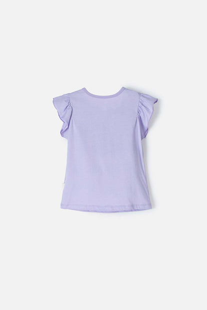 CAMISETA DE SNOPPY MANGA CORTA LILA PARA NIÑA 2T A 5T