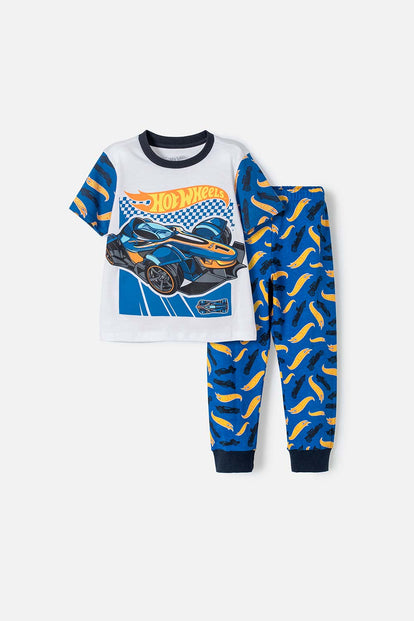  PIJAMA DE HOTWHEELS MANGA CORTA MULTICOLOR PARA NIÑO 2T A 5T