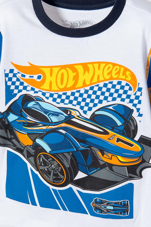 Card slide image -  PIJAMA DE HOTWHEELS MANGA CORTA MULTICOLOR PARA NIÑO 2T A 5T