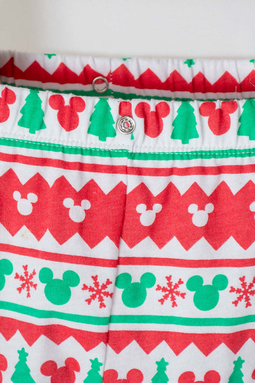 Card slide image -  PIJAMA DE MICKEY MOUSE BLANCA, ROJA Y VERDE DE PANTALÓN LARGO PARA BEBÉ UNISEX