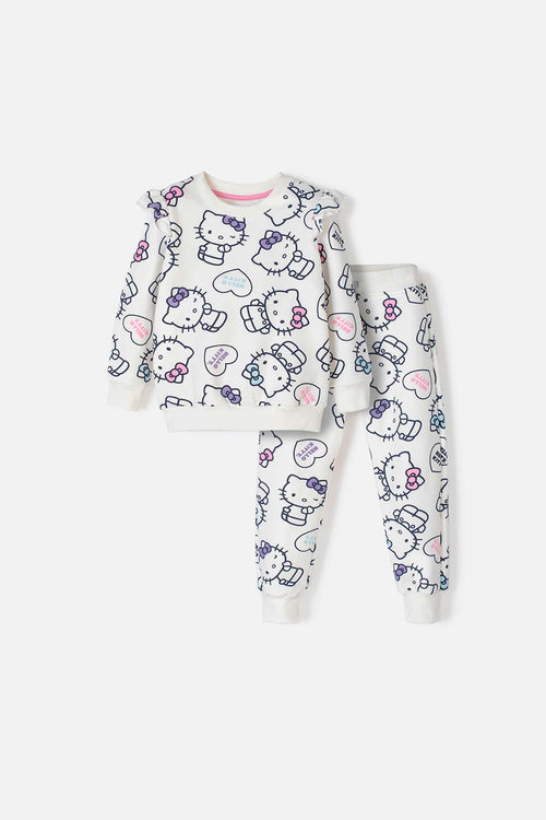 Card slide image -  CONJUNTO DE HELLO KITTY CON PANTALÓN MARFIL PARA NIÑA 2T A 5T