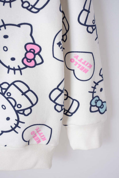 CONJUNTO DE HELLO KITTY CON PANTALÓN MARFIL PARA NIÑA 2T A 5T