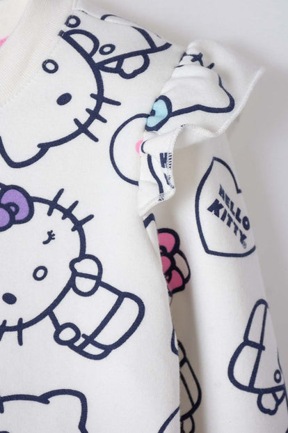 CONJUNTO DE HELLO KITTY CON PANTALÓN MARFIL PARA NIÑA 2T A 5T