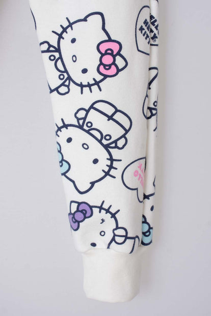CONJUNTO DE HELLO KITTY CON PANTALÓN MARFIL PARA NIÑA 2T A 5T