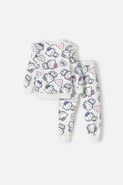 CONJUNTO DE HELLO KITTY CON PANTALÓN MARFIL PARA NIÑA 2T A 5T