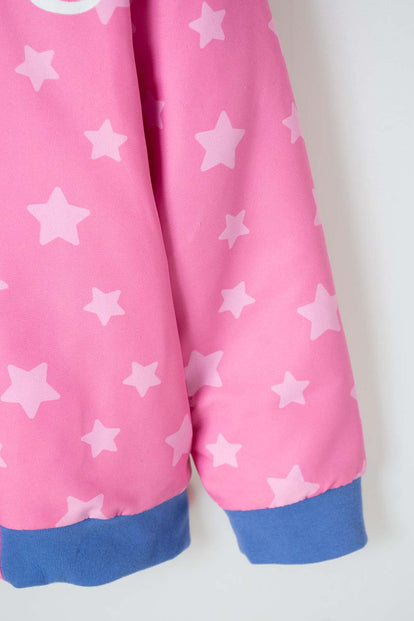 CHAQUETA DE BLUEY ROSADA Y AZUL CON CAPUCHA PARA NIÑA 2T A 6T