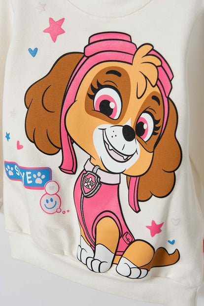  BUZO DE PAW PATROL CERRADO MARFIL PARA NIÑA 2T A 5T