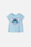 CAMISETA DE STITCH MANGA CORTA AZUL PARA NIÑA 2T A 5T