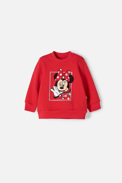 Card slide image -  BUZO MINNIE MOUSE CERRADO ROJO PARA BEBÉ NIÑA