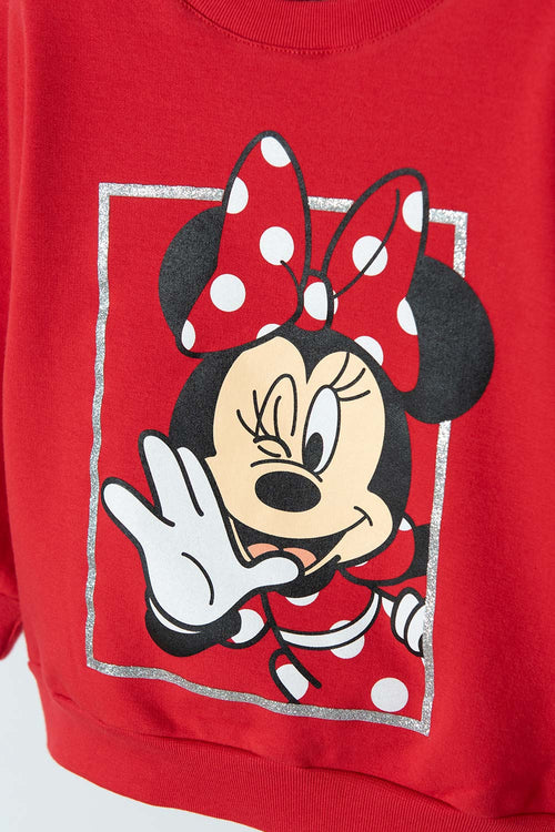 Card slide image -  BUZO MINNIE MOUSE CERRADO ROJO PARA BEBÉ NIÑA