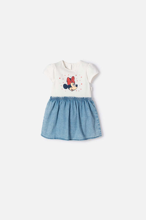 VESTIDO DE MINNIE MOUSE MARFIL PARA BEBÉ NIÑA