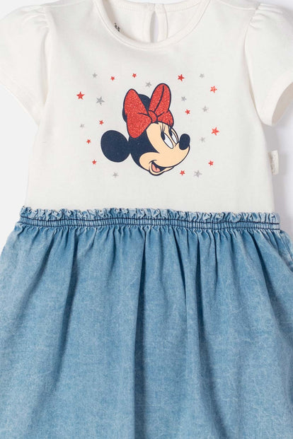 VESTIDO DE MINNIE MOUSE MARFIL PARA BEBÉ NIÑA