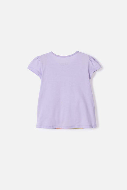 CAMISETA DE BLUEY MANGA CORTA LAVANDA CLARO PARA NIÑA 2T A 6T