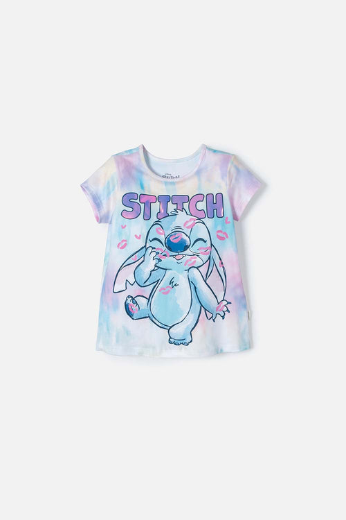 Card slide image -  CAMISETA DE STITCH MULTICOLOR MANGA CORTA PARA NIÑA 2T A 5T