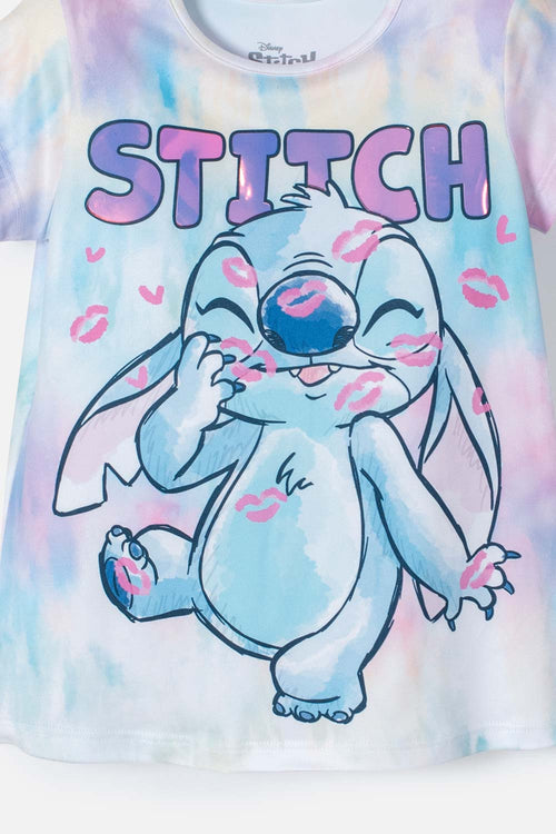 Card slide image -  CAMISETA DE STITCH MULTICOLOR MANGA CORTA PARA NIÑA 2T A 5T
