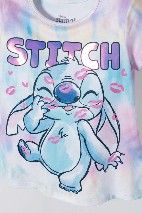 Card slide image -  CAMISETA DE STITCH MULTICOLOR MANGA CORTA PARA NIÑA 2T A 5T