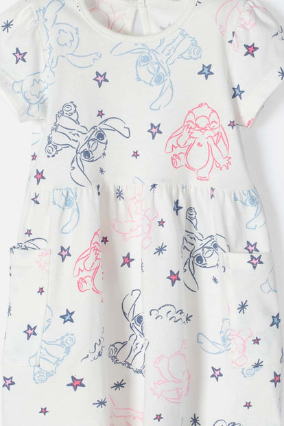 CONJUNTO DE STITCH ROSADO Y AZUL ESTAMPADO PARA BEBÉ NIÑA