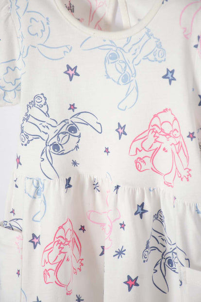 CONJUNTO DE STITCH ROSADO Y AZUL ESTAMPADO PARA BEBÉ NIÑA