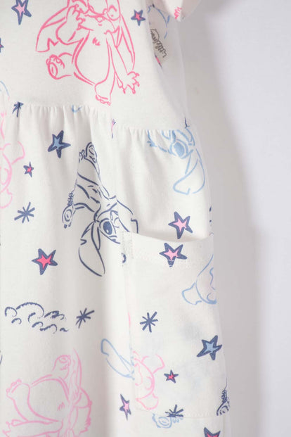 CONJUNTO DE STITCH ROSADO Y AZUL ESTAMPADO PARA BEBÉ NIÑA