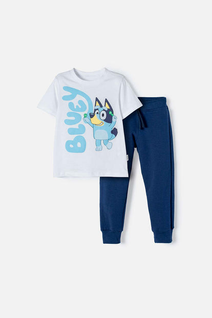  CONJUNTO DE BLUEY CON PANTALÓN LARGO PARA NIÑO 2T A 6T