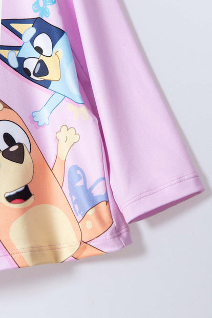 PIJAMA DE BLUEY PANTALÓN LARGO ROSADO PARA NIÑA 2T A 6T