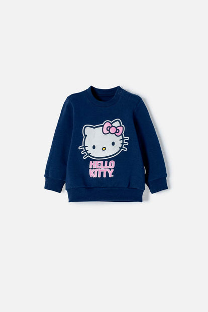  BUZO HELLO KITTY CERRADO AZUL PARA BEBÉ NIÑA