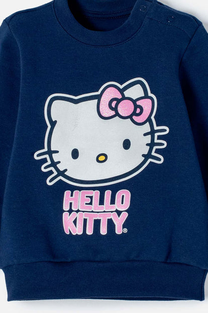  BUZO HELLO KITTY CERRADO AZUL PARA BEBÉ NIÑA