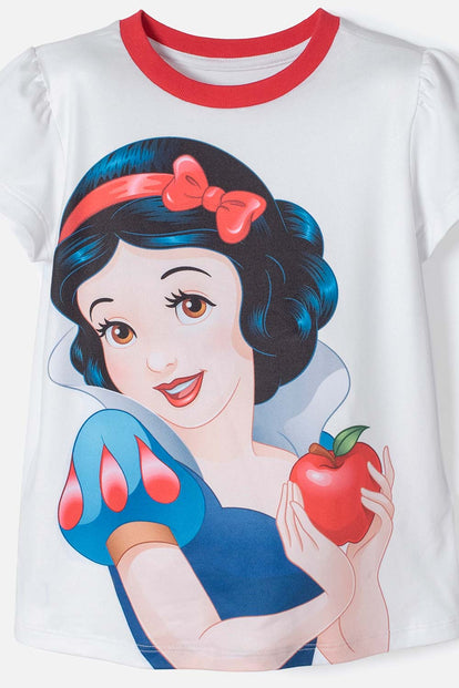  PIJAMA DE BLANCANIEVES BLANCA Y AZUL DE PANTALÓN LARGO PARA NIÑA 2T A 5T