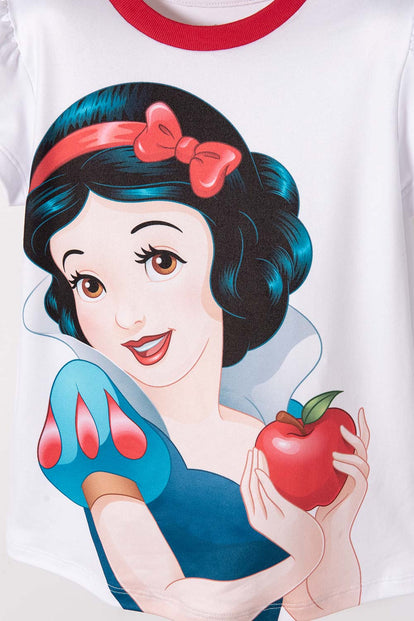  PIJAMA DE BLANCANIEVES BLANCA Y AZUL DE PANTALÓN LARGO PARA NIÑA 2T A 5T